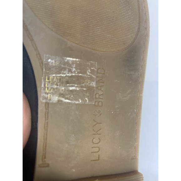 Lucky Brand Black Leather Flat Loafers Sz 6 - Picture 7 of 8